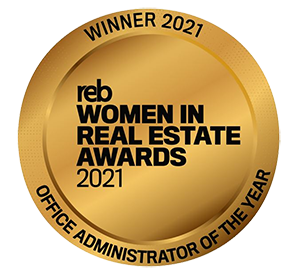 Winner – 2021 Award for Office Administrator of the Year REB Women's in Real Estate Awards 2021