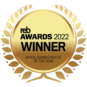 Winner – 2022 Award for Office Administrator of the Year REB Awards 2022