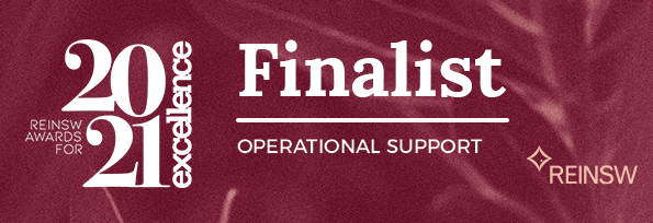 Finalist – 2021 Award for Excellence Operational Support - Michelle Derderyan Real Estate Institute of NSW (REINSW) Awards for Excellence